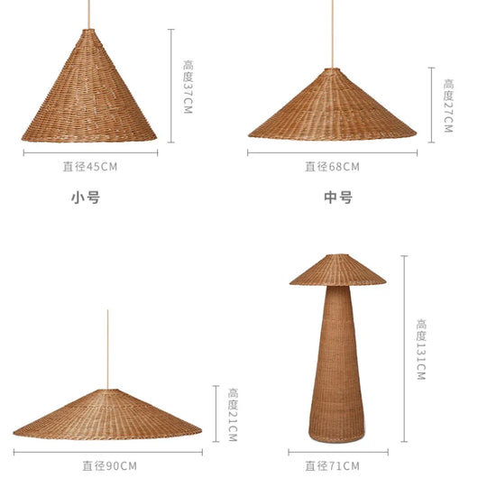 Kumi Japanese Retro Rattan Pendant Light - Artistic Design For Bedrooms Tea Houses And Kitchens