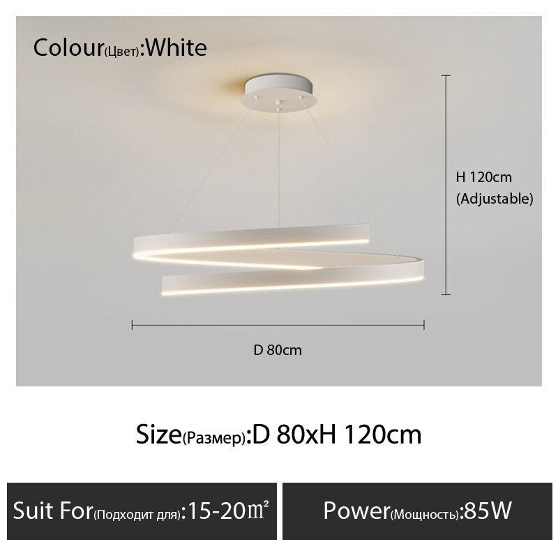 Dining Room Chandelier Master Bedroom Light Modern Minimalist Living Dining Table Round Lamps White