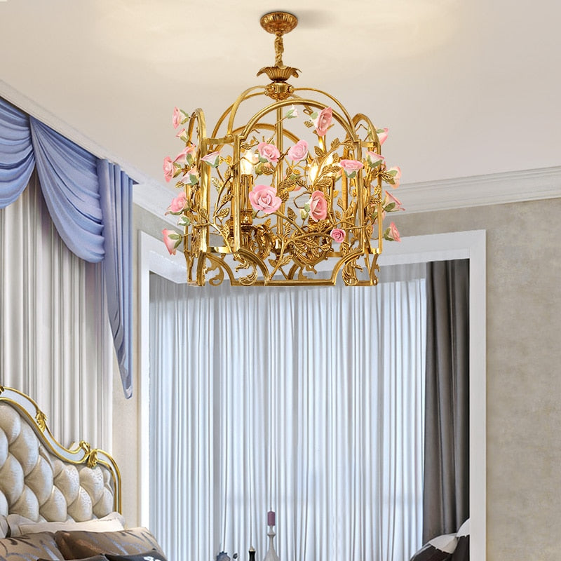 Lily - French Baroque Lamp Home Decorative Luxury Ceramic Flower Pendant Light For Wedding