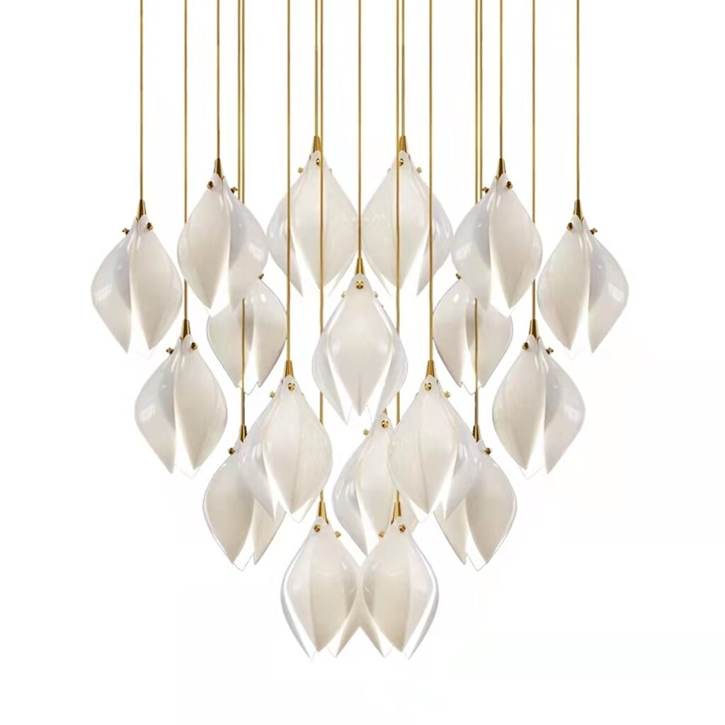New Nordic Simple Ceramic Magnolia Restaurant Chandelier Hotel Sales Office Personality Bedroom