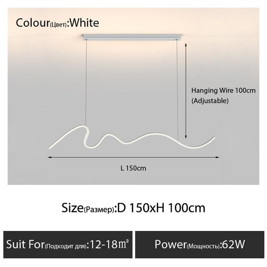 Dining Room Lamp Chandelier Light Luxury Lamps Modern Minimalist Dining Table Bar Nordic Strip White