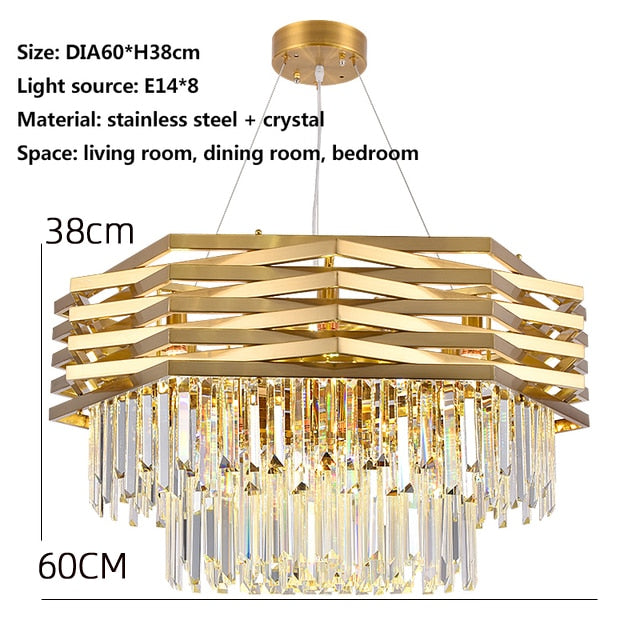 Modern Crystal Chandeliers / Gold Luxury Ceiling Chandelier Fixture For Living Room Hotel Hall