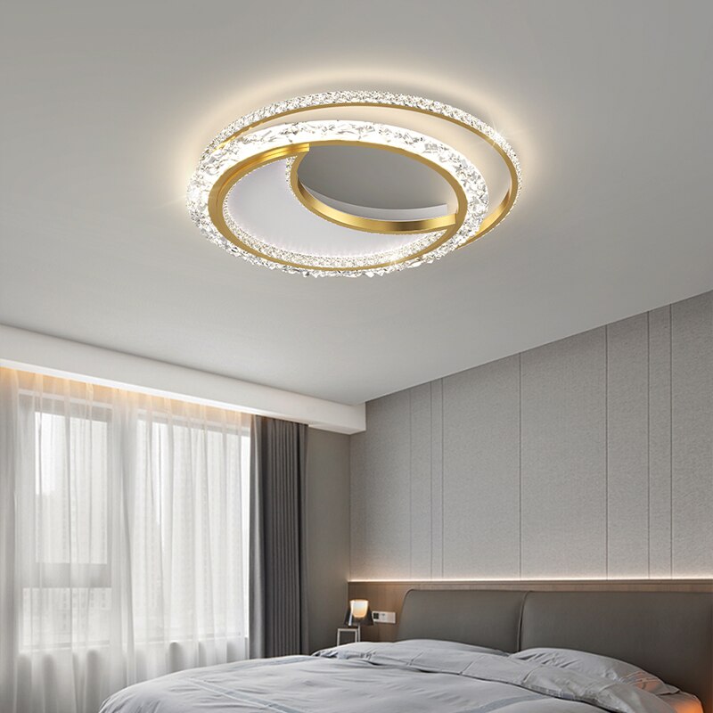 Modern Minimalist Acrylic Round Led Ceiling Lamp Home Fashion Atmosphere Gold Chandeliers Nordic
