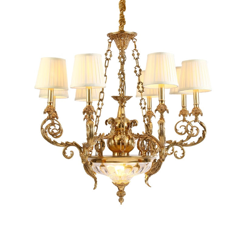 Royale - French Style Copper Hand - Made Pendant Lamp Chandelier For Hall Dining Room And Bedroom