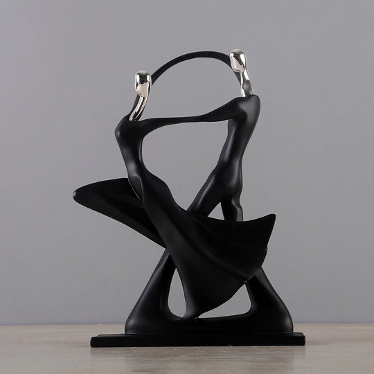 Nordic - Inspired Elegant Dancing Duo Resin Figurine - Home Decor Accent For Living Space Items