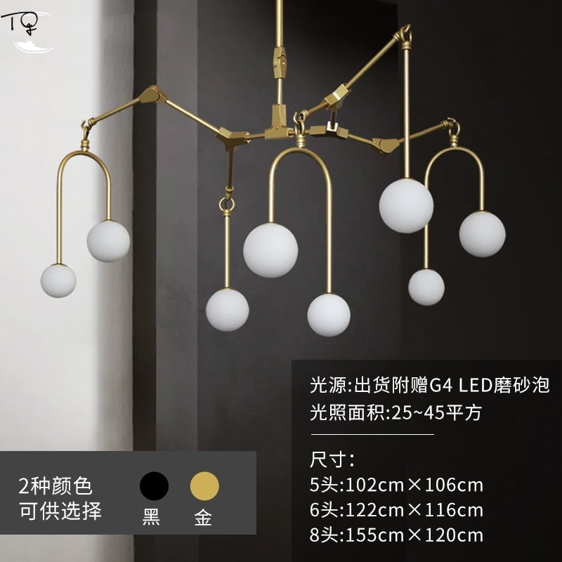 Nordic Design Post - Modern Spider Chandelier Lighting Gold Lustre G4 Led Modern Home Decor Living