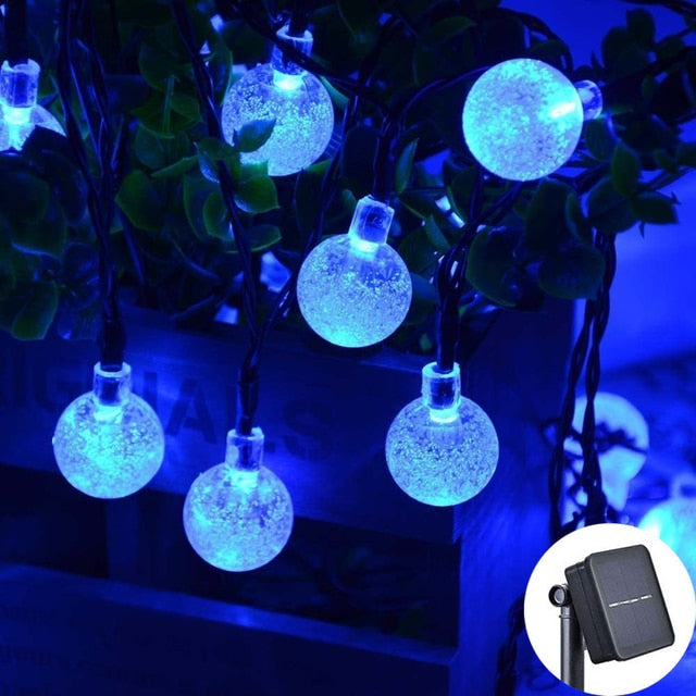 8 Modes Solar Light Crystal Ball 5M/7M/12M/ Led String Lights Fairy Garlands For Party /Outdoor