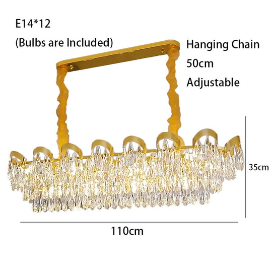 Dimmable Lights Led Ceiling Chandelier New Lustres Luxury Gold Hanging Lamps Crystal Home Decor