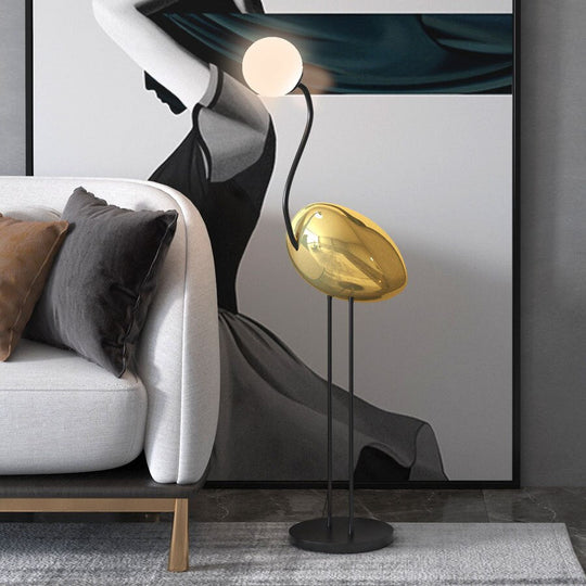 Nordic Minimalist Flamingo Glass Shade Led Floor Lamp - Stylish Living Room And Bedroom Lighting