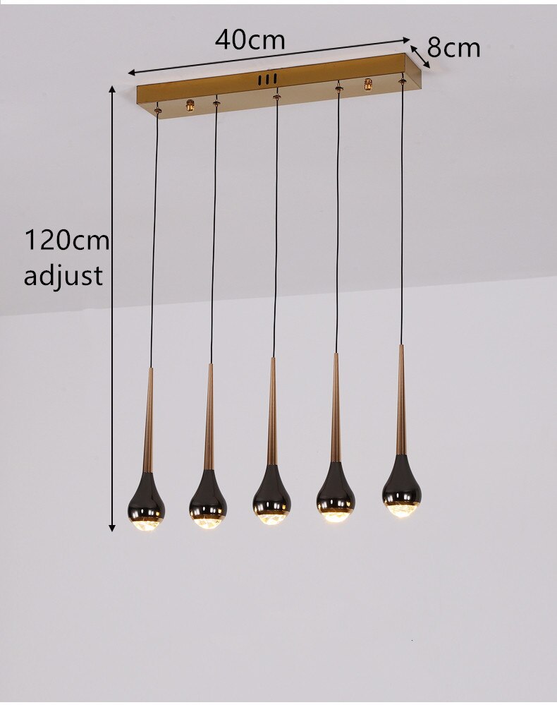 Black Staircase Led Pendant Ligh Modern Living Room Loft Hanging Lamp Villa Hotel Apartment Long
