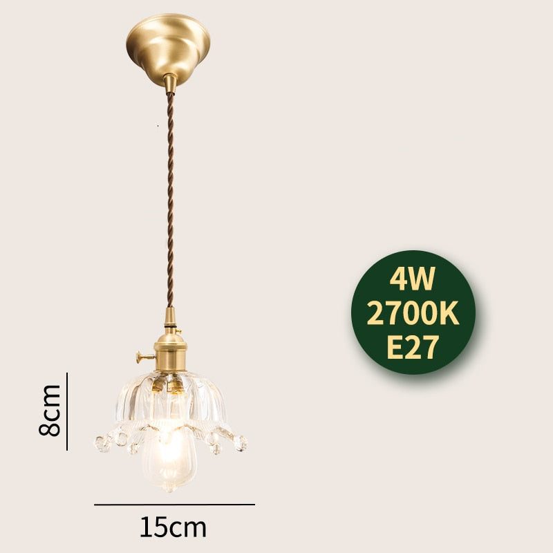 Nordic Modern Led Hanging Lights Fixtures Glass Lampshade Copper Socket Home Indoor Decor Japan