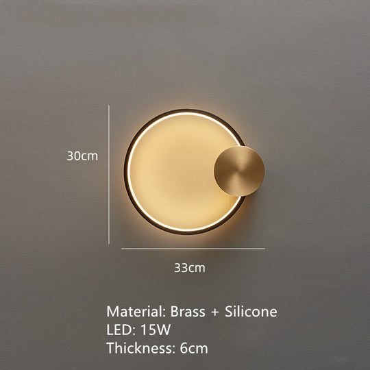 Nordic Art Circle Background Led Wall Lamp Romantic Home Round Ring Decor Livingroom Bedroom Aisle