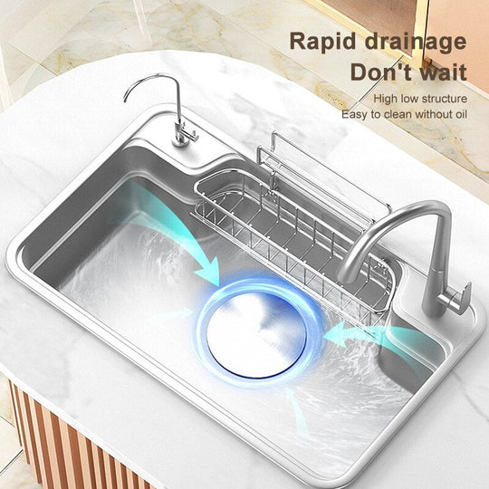 Stainless Steel Kitchen Sink Large Single Slot Household Dishwashing Under The Counterbasin