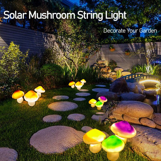 Solar Mushroom Light Garden Outdoor Decor 2 Modes Waterproof Lamp Pathway Landscape Yard Easter