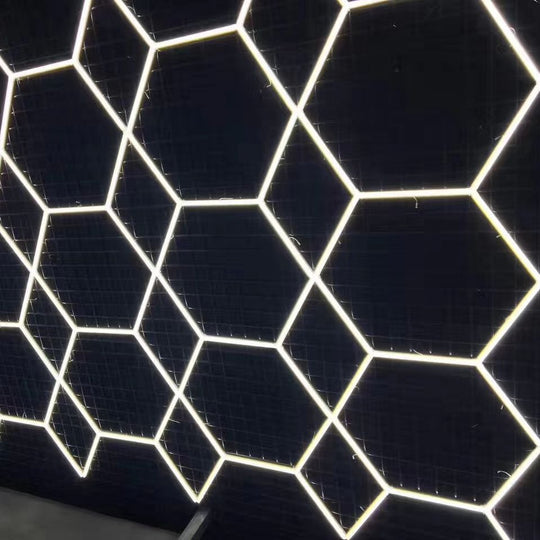 1.9X2.4M One - Step Connection Hexagon Led Light For Car Workshop Detailing Lights Ceiling