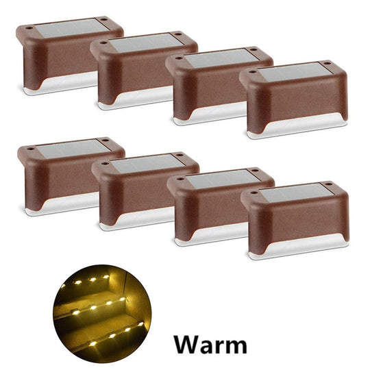 Stair Led Solar Lamp Ip65 Waterproof Outdoor Garden Light Pathway Yard Patio Steps Fence Lamps