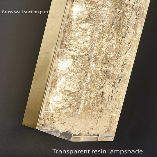 Bedside Copper Crystal Led Wall Lamp For Living Room Background Corridor Light Postmodern Resin Wall