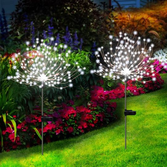 Outdoor Solar Garden Lawn Firework Lights Waterproof Landscape Decor Lamp For Pathway Backyard