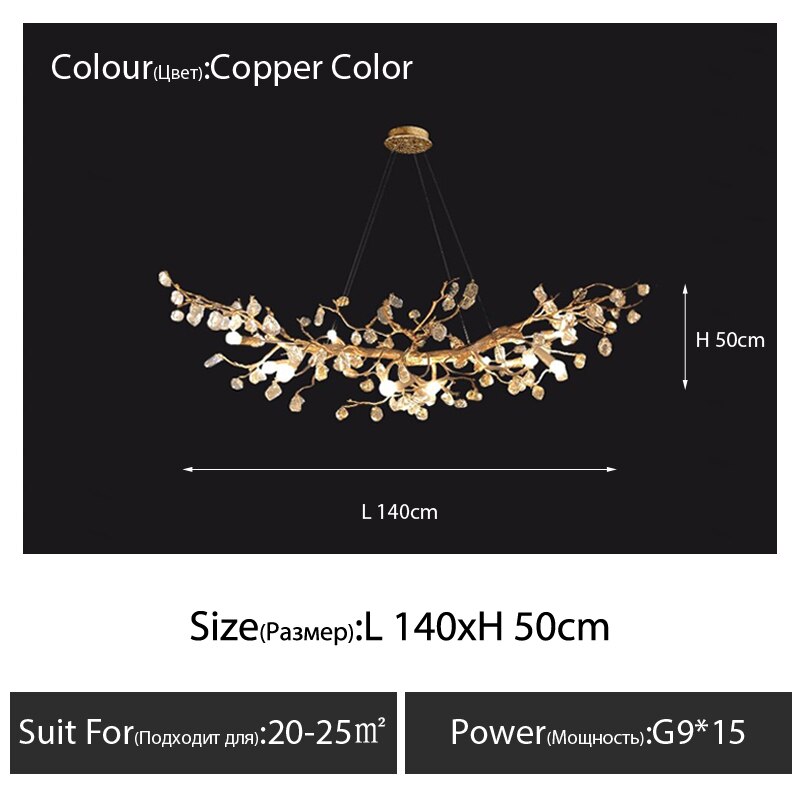 Modern Led Branches Ceiling Chandeliers Glass Crystal Pendant Lamp Handmade Kapok Flower Hanging