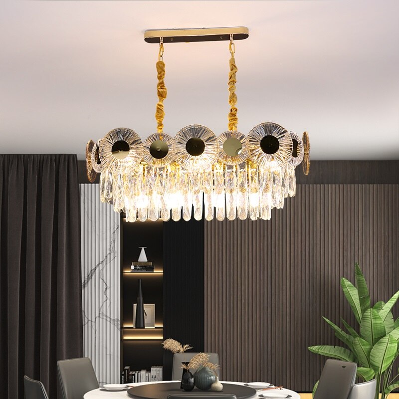 Light Luxury Crystal Pendant Lamps High-End Living Room Dining Bedroom Modern Simple Atmosphere