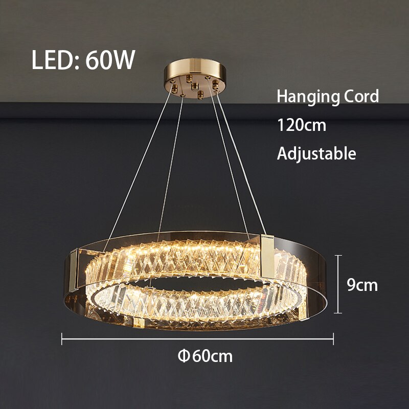 Luxury Dimmable Crystal Ceiling Lights - Modern Led Chandelier Lamps For Bedroom Decor &amp; Home