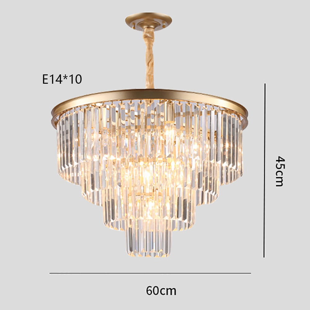 Remote - Controlled Led Crystal Ceiling Chandelier - Modern Home Decor Lighting For Living Room &amp;