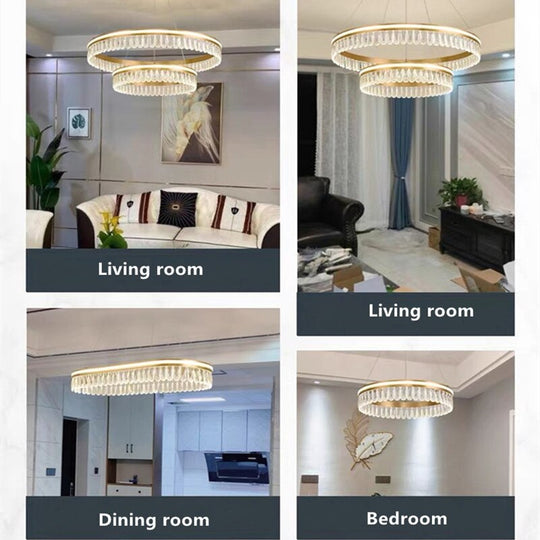Duplex Nordic 5 Layer Led Luxury Crystal Designer Chandelier Lustre Lighting Modern New Style