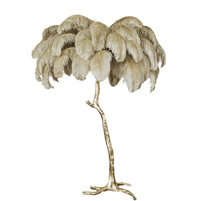 Nordic Home Decor Floor Lamps For Living Room Standing Modern Luxury Ostrich Feather Led Lamp Gold