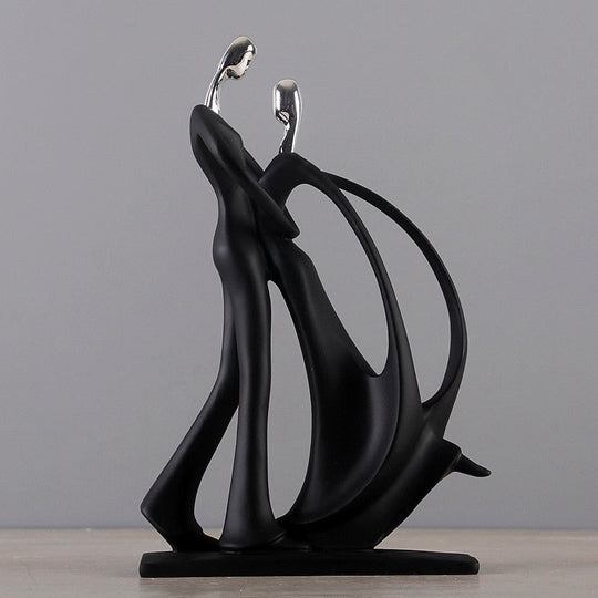 Nordic - Inspired Elegant Dancing Duo Resin Figurine - Home Decor Accent For Living Space Items