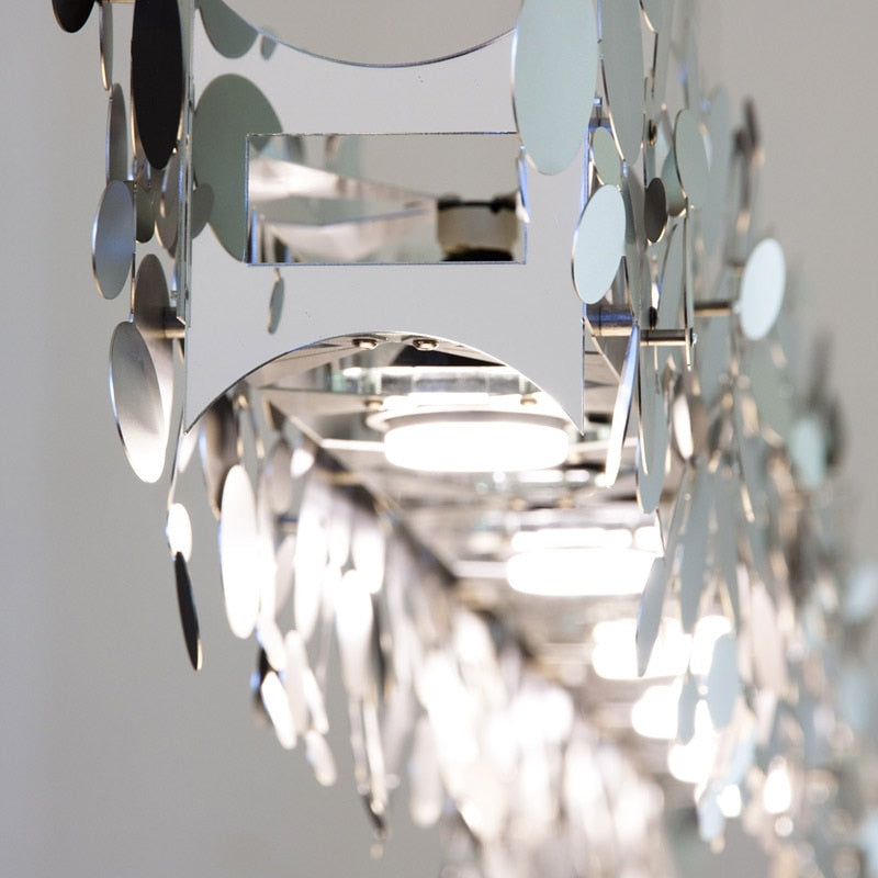 Pendant Lamp In Luxury Restaurant Post - Modern Dining Room Chandeliers Stainless Steel Gold/Chrome