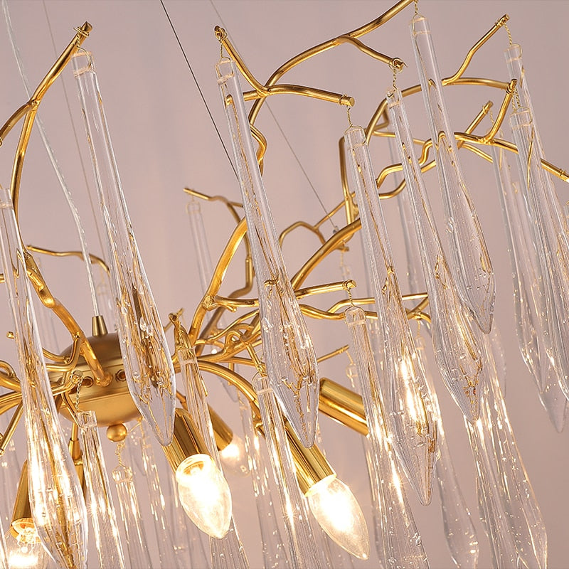 Jasmine - Light Luxury Crystal Living Room Chandelier Villa Hall Restaurant Handmade Branch Art