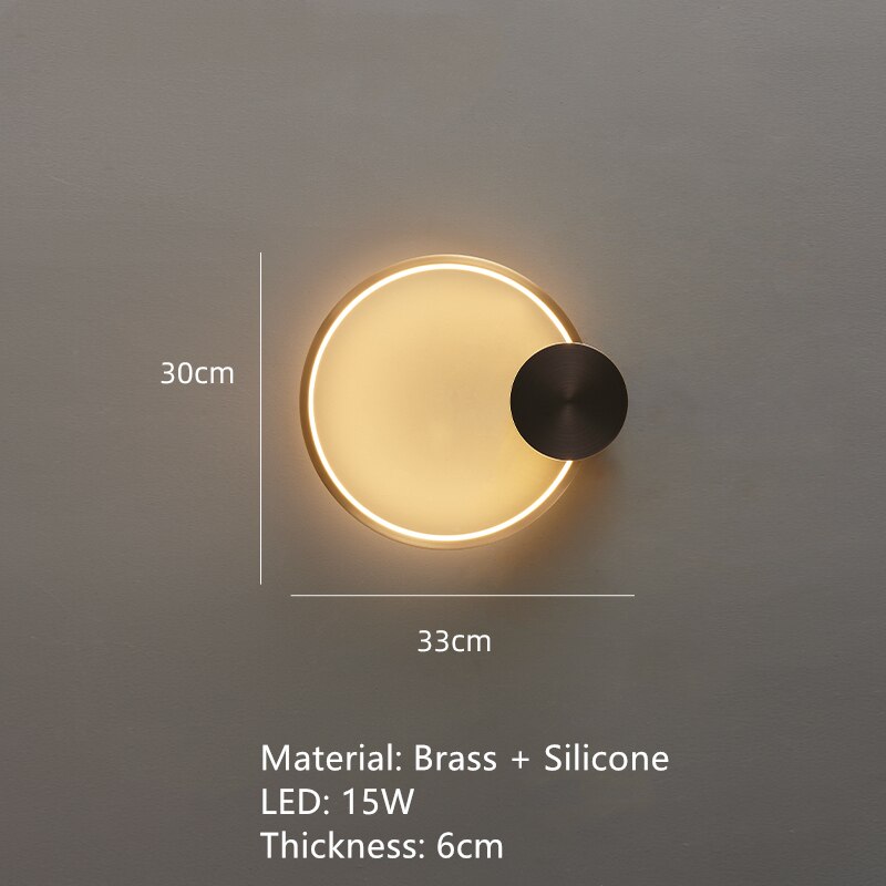 Nordic Art Circle Background Led Wall Lamp Romantic Home Round Ring Decor Livingroom Bedroom Aisle