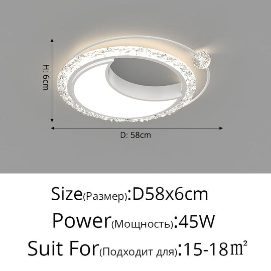 Nordic Bedroom Recessed Led Ceiling Lights Post - Modern Luxury Crystal Creative Living Room