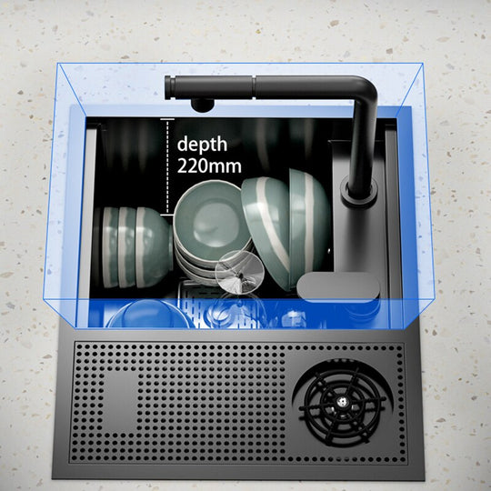 Hidden Cup Washer Sink Nano Stainless Steel Kitchen Bar Invisible To Make A Camper Van With Cover