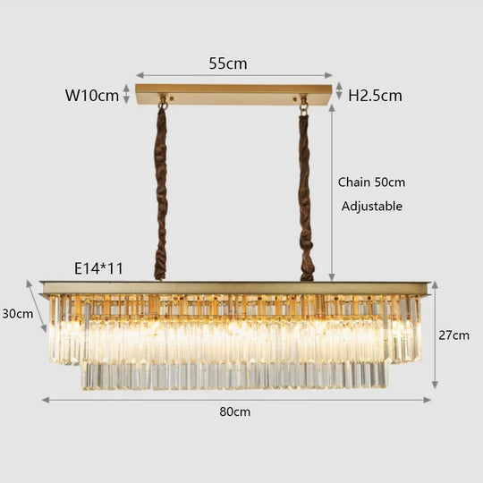 Remote - Controlled Led Crystal Ceiling Chandelier - Modern Home Decor Lighting For Living Room &amp;
