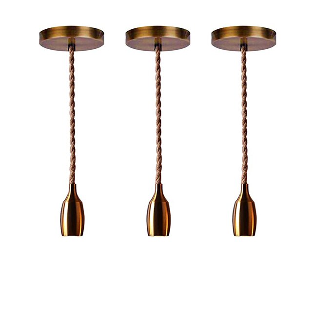 Retro Hemp Rope Industrial Chandelier Base Electroplating Bottle Pendant E27Lamp Holder Kitchen