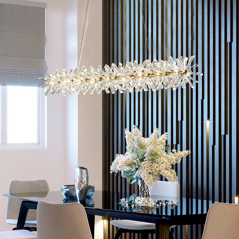 Luxurious Crystal Flower Ceiling Chandelier - Led Indoor Lighting For Home Decoration
