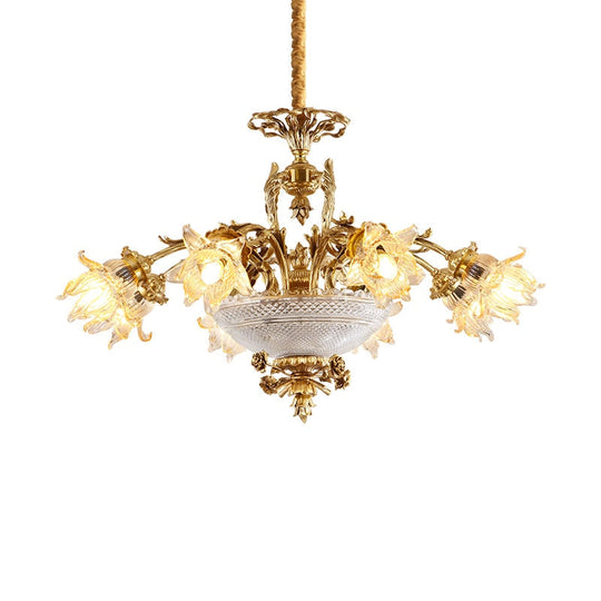 European New Design Led Glass Lampshade Light Brass Pendant Home Living Dining Room Chandelier