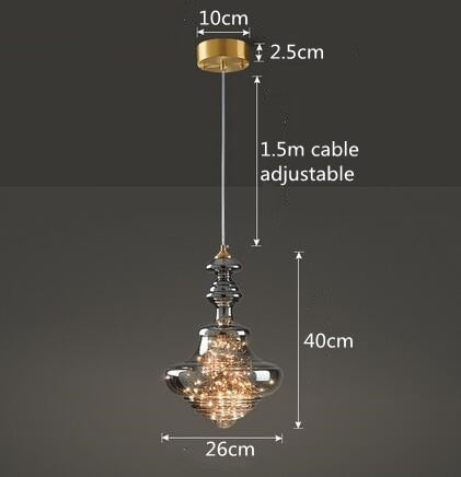 Creative Led Glass Lamp Store Cafe Dining Room Kitchen Table Decor Pendant Lights Modern Indoor
