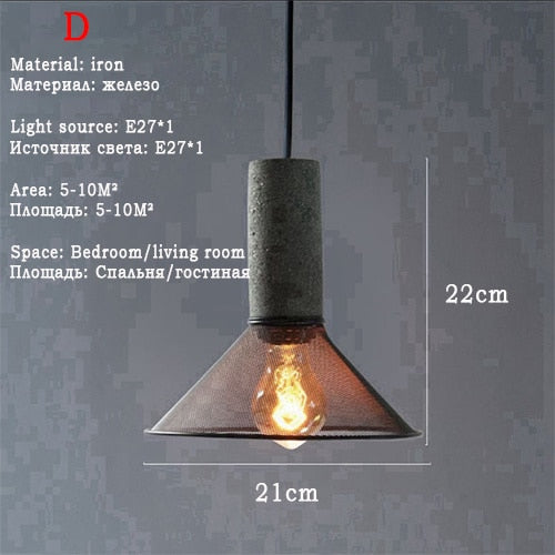 Retro Loft Pendant Light Russia Vintage Industrial Lamp Fixtures Bedroom Cafe Kitchen Adjustable