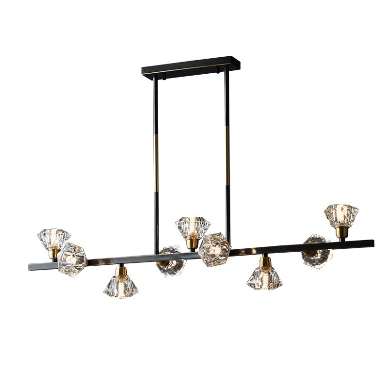 Nordic Restaurant Copper Crystal Chandelier Lighting Black/Gold Lustre Home Decor Suspension