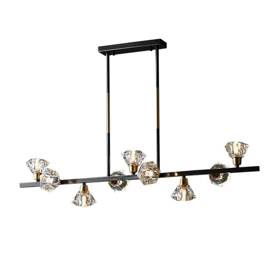 Nordic Restaurant Copper Crystal Chandelier Lighting Black/Gold Lustre Home Decor Suspension
