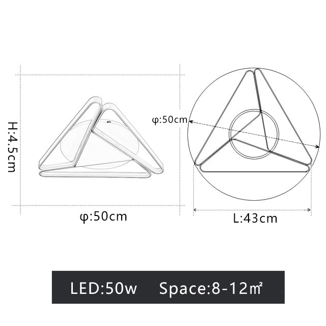 Modern Led Chandelier Lighting For Bedroom Study Room Living Room White/Black/Grey 90 - 260V