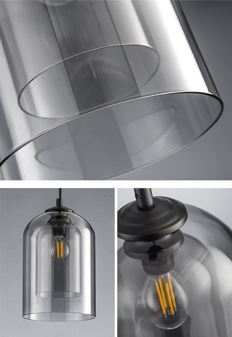 Postmodern Nordic Double Glass Pendant Light - Stylish Luminaire For Bedroom Dining Room And Bar