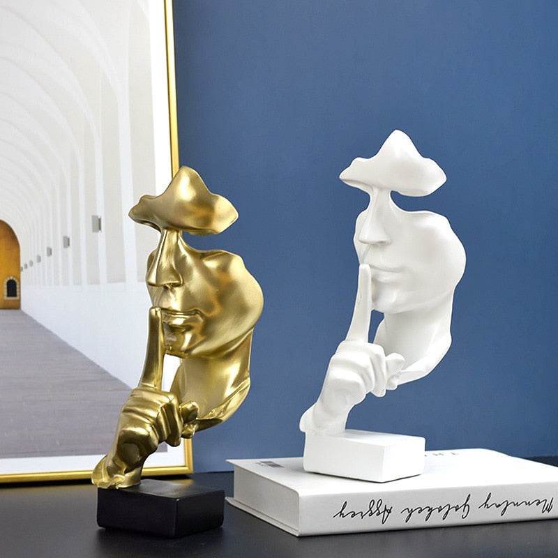 Silent One Statue Abstract Figure Sculpture Small Ornaments Resin Creative Home Decoration Modern