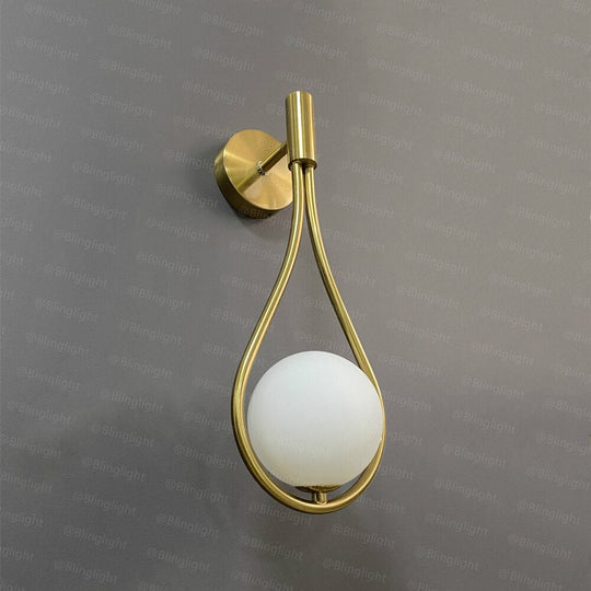 Modern Glass Ball Wall Light In Gold Black Lamp