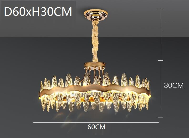 Living Room Luxury Crystal Chandeliers Modern Island Lighting Golden Lobby Decorative Lights Dia60X