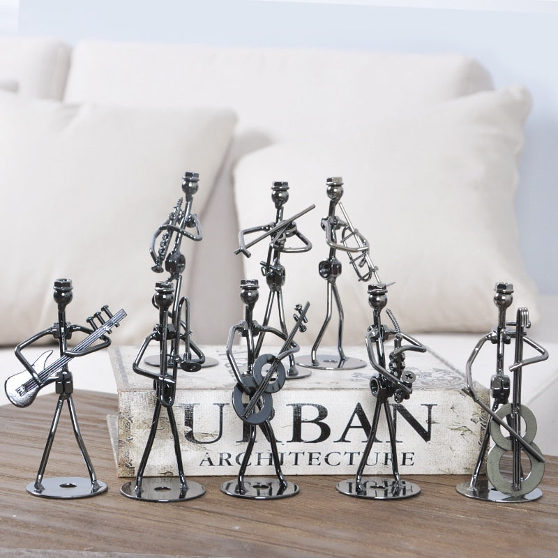 Nordic Elegant Floor Ball Figures: Metal Sculpture Decorative Statues For Home And Office 8Pcs
