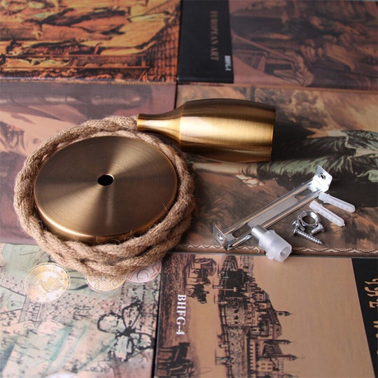 Retro Hemp Rope Industrial Chandelier Base Electroplating Bottle Pendant E27Lamp Holder Kitchen