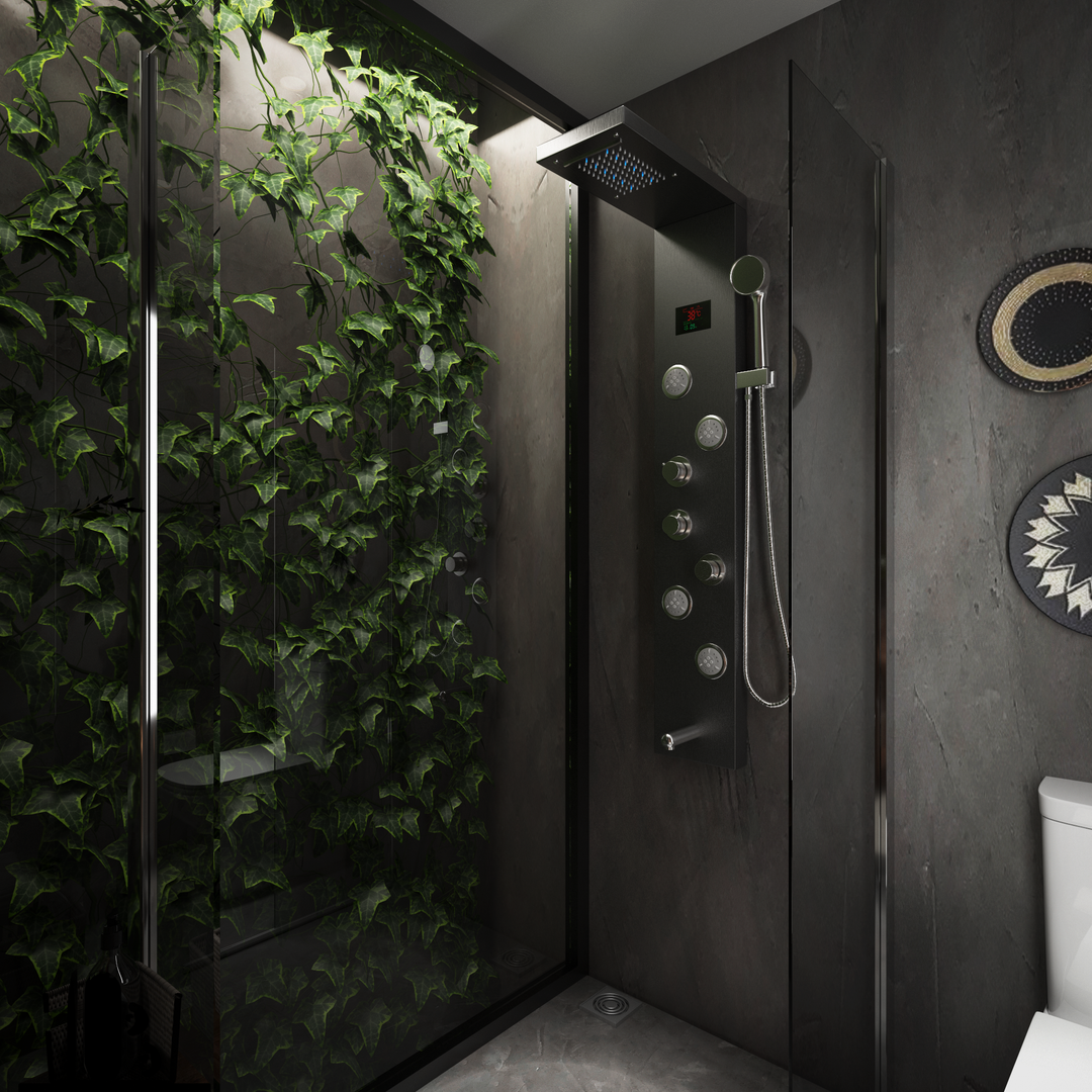 Hydrobliss - Signature Rainfall Showerspa™ Matte Black Shower Faucets &amp; Systems